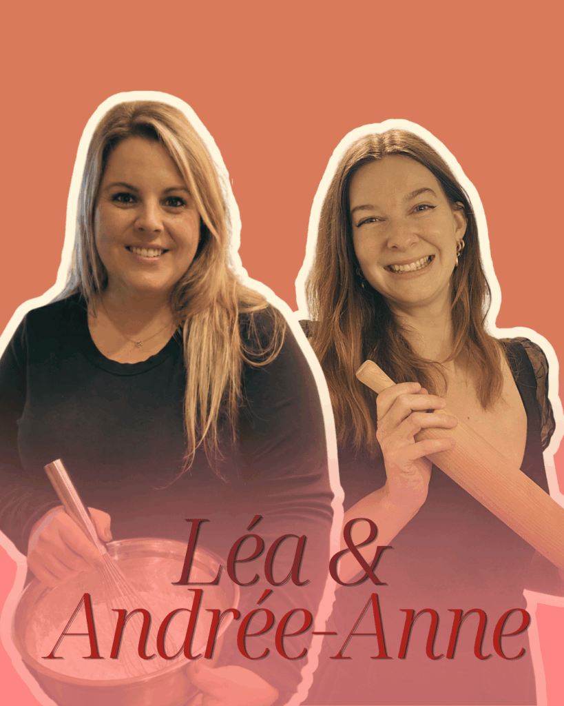 Léa, orthophoniste et ancienne éducatrice, et sa complice Andrée-Anne, souriantes et présentant la trousse pédagogique Les Saveurs du Langage pour la stimulation du langage en garderie.